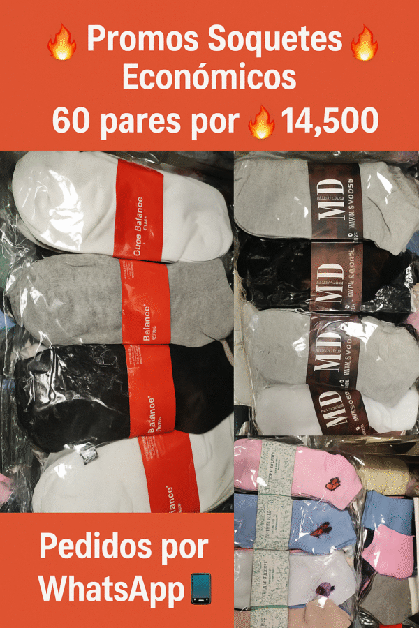 PROMO 60 PARES SOQUETES SURTIDOS